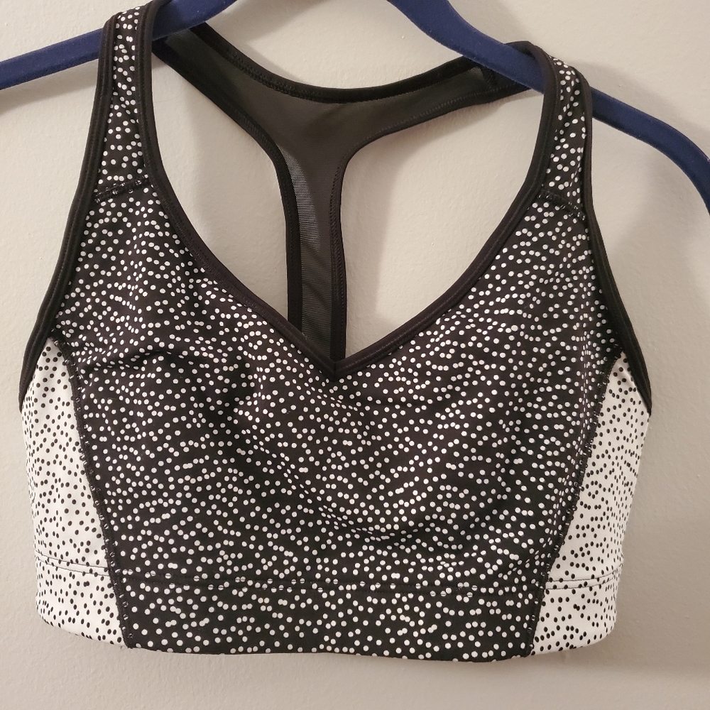 Victoria's Secret Black/White Dot Player Sport Bra